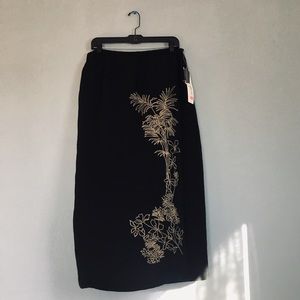Josephine Chaus, black maxi wrap around skirt